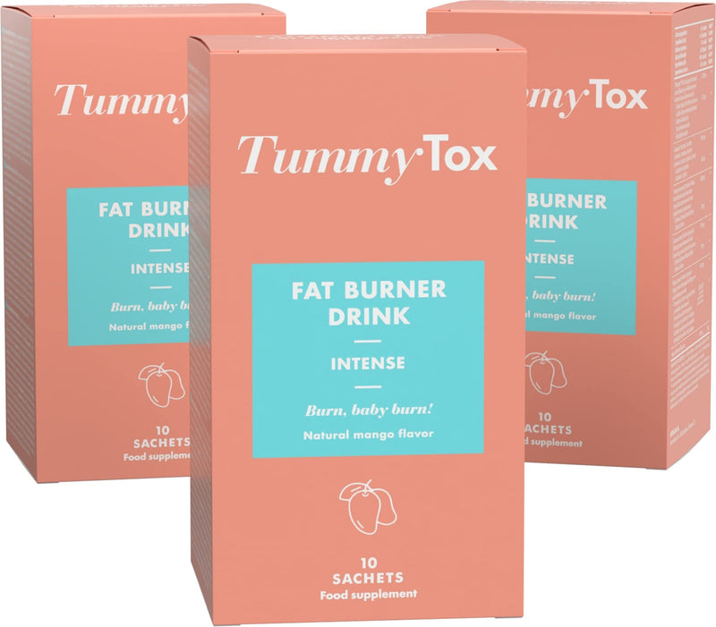 F-Burner Drink - L-Carnitine, Guarana and Green Mate Leaf Extract - Mango Flavored Drink - 30 Sachets for 30 Days - TummyTox - NewNest Australia