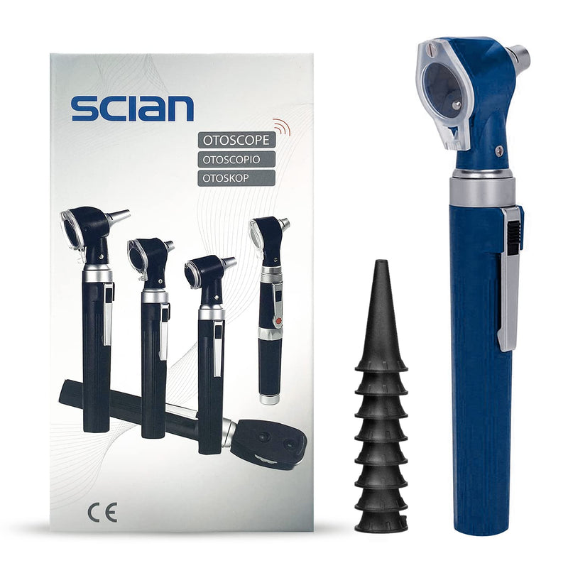 Scian Otoscope Kit - Ear Scope Otoscope With Led Light, 3X Magnification, 4 Speculum Tips Size, Lightweight Diagnostic Ear Care Tool For Children, Adults, Dogs, Home Use (Blue) - NewNest Australia