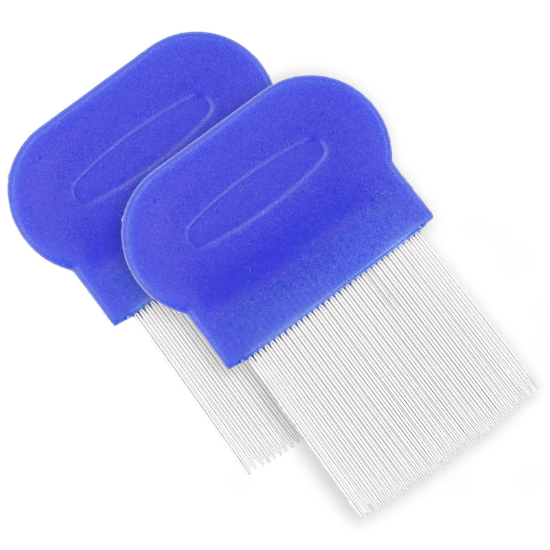 Pack Of 2 Lice Comb, Metal Teeth Lice Comb, Double-Sided Teeth For Grooming And Removing Dandruff Or Lice, Stainless Steel Teeth Comb And Double-Sided Tooth Comb, For Removing Lice - NewNest Australia