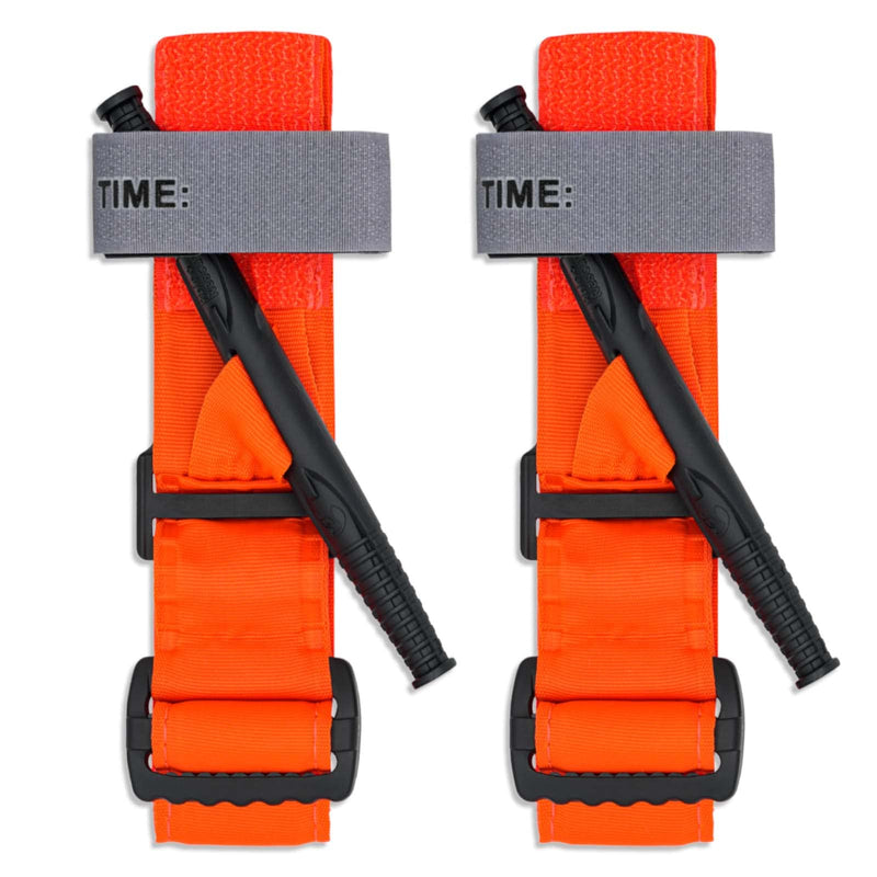 Rhino Rescue Tourniquets, One-Handed First Aid Kit For Emergency Bleeding, Military, Life Saving Emergency Additive For Battles Outdoor Field Tactical With Plastic Winch, 2 Pieces Orange - NewNest Australia