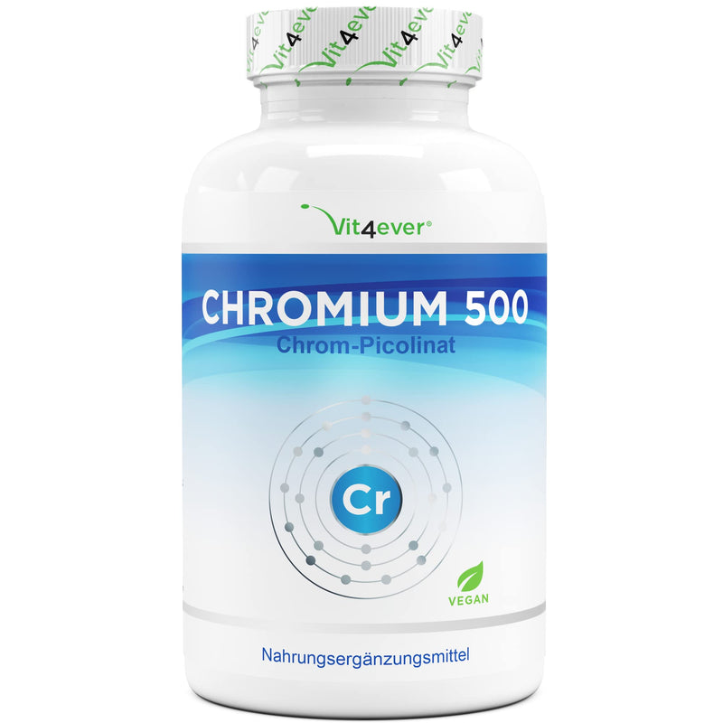 Chromium from Chromium Picolinate - Extra high dose 500 mcg Chromium per tablet - 365 tablets - Laboratory tested - No unwanted additives - High dose - Vegan 365 pieces (500 mcg) - NewNest Australia