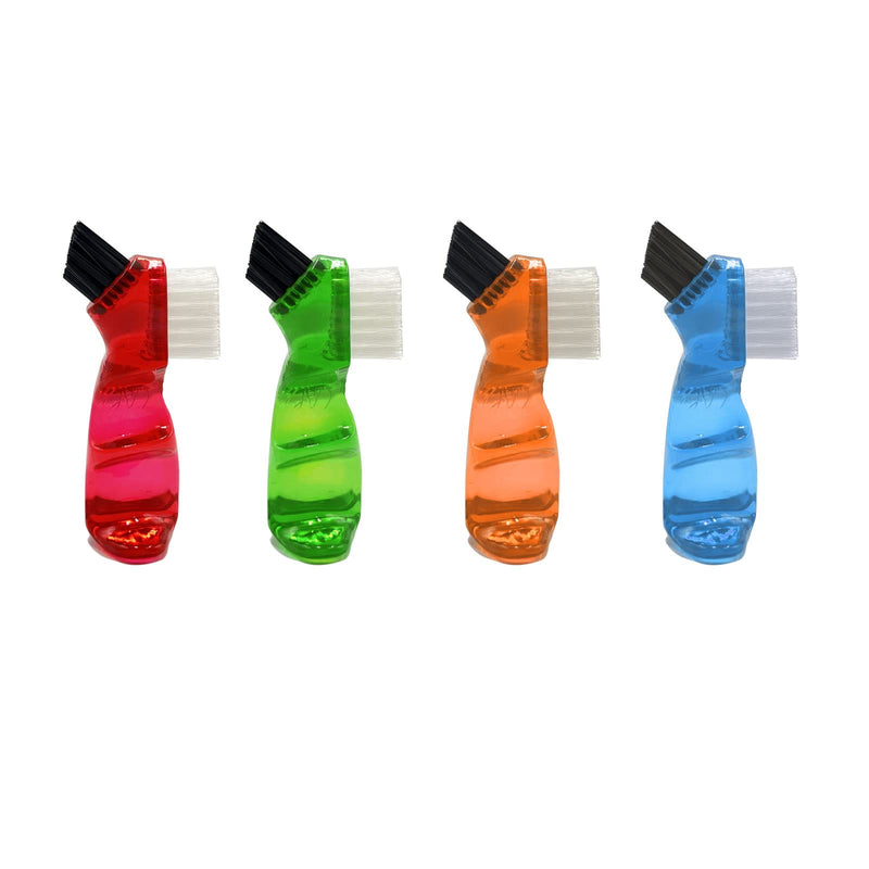 4pcs Mini Denture Cleaning Brush Set with Multi-Layer Bristles, Portable Double-Sided Denture Brush for False Teeth Cleaning, 4 Colors - NewNest Australia