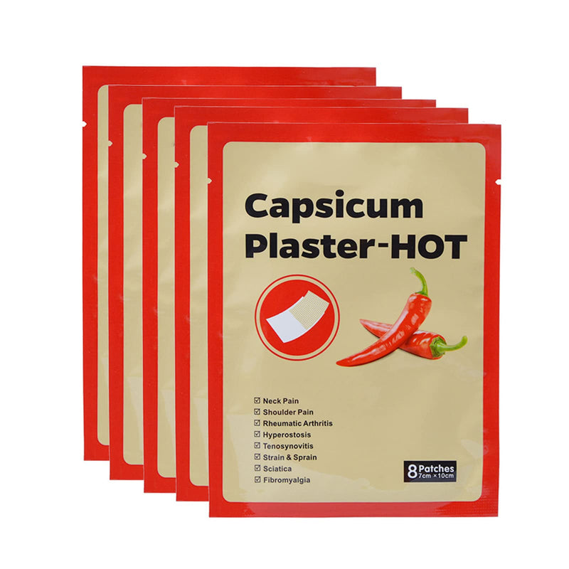 40pcs Back Pain Plasters Pain Relief Plasters Capsaicin Extract to Remove Discomfort Breathable Muscle Strain Stickers - NewNest Australia