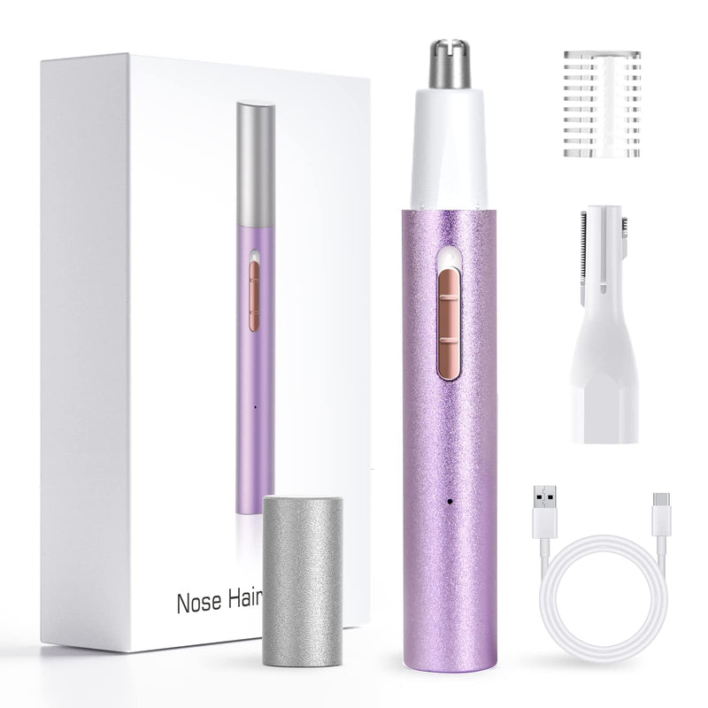 Nose hair trimmer, nose hair trimmer, ear hair trimmer, 2 in 1 professional, precision women's eyebrow and facial hair trimmer, IPX7 waterproof double blade, easy to clean - NewNest Australia