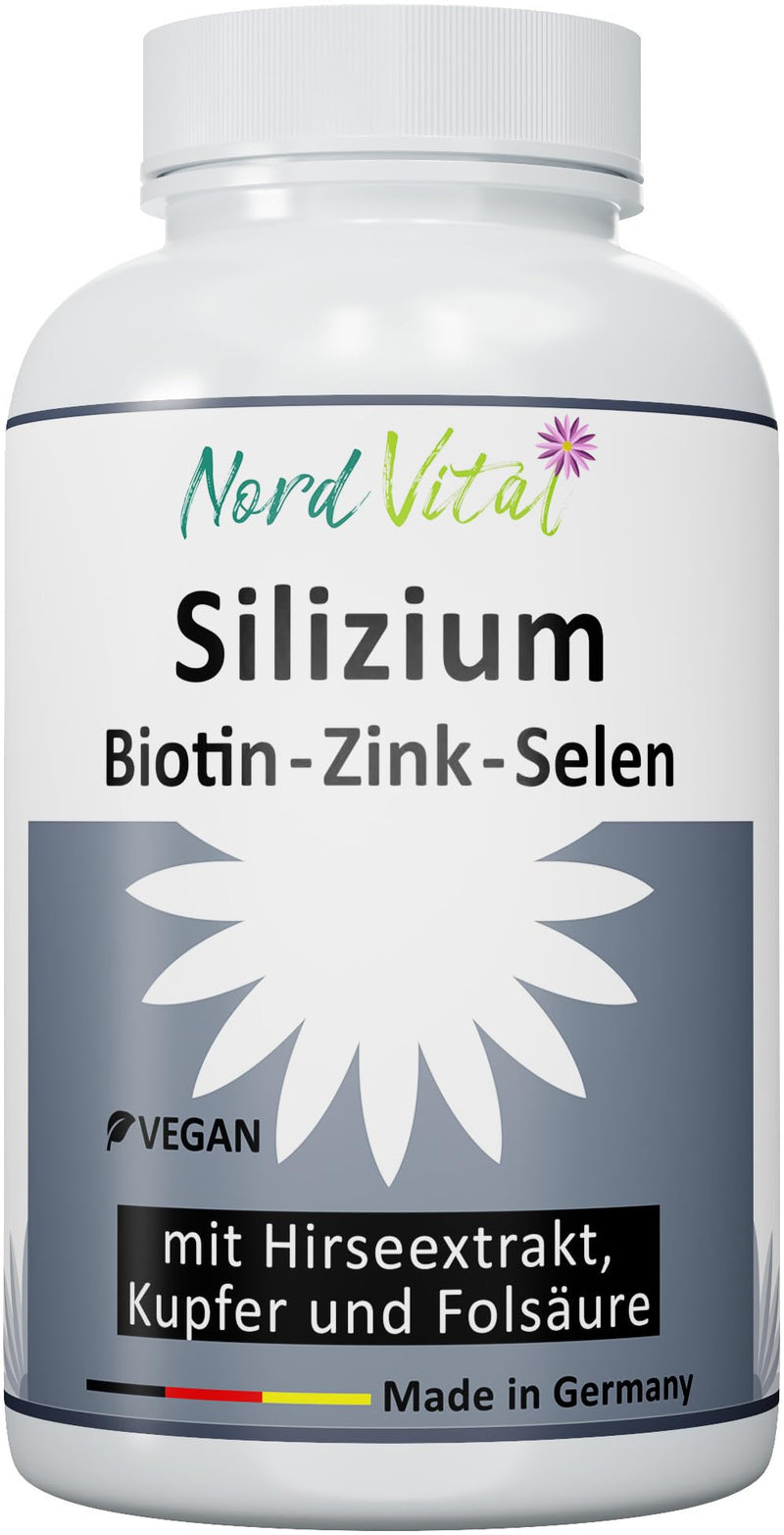 High-dose silicon from bamboo extract (858 mg), millet extract, biotin, zinc, selenium, copper, and folic acid - organic silicon with high bioavailability - 120 capsules - vegan - German production - NewNest Australia