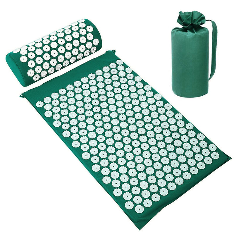 Acupressure Mat & Pillow Set/Acupuncture Mat Spike Yoga Mat For Massage Wellness Relaxation And Tension Relaxation Muscles Relaxation After Sports Recovery - With Carry Bag - NewNest Australia