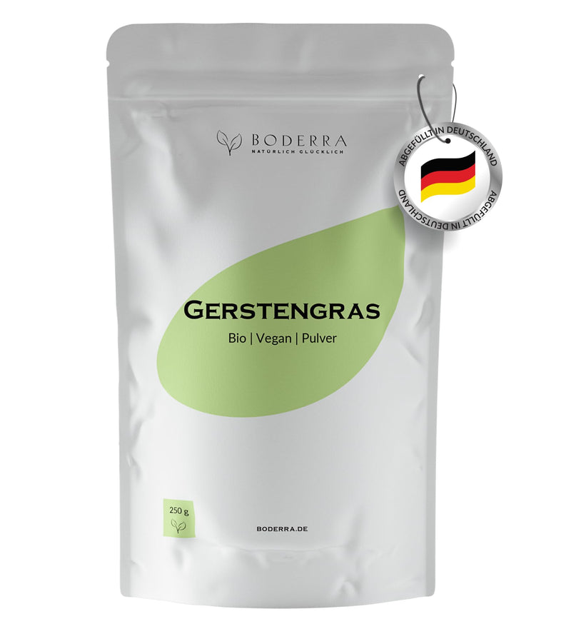 Boderra Organic Barley Grass Powder - Made In De - 60-Day Supply Of Barley Grass Powder Organic - Nutrient Miracles - Organic Barley Grass In Raw Food Quality - Vegan - Without Additives - Laboratory Tested, 250G - NewNest Australia