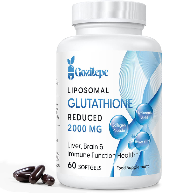 Liposomal Glutathione Reduces 2000 Mg Per Serving, Glutathione Supplement With Hyaluronic Acid + Collagen Peptide + Resveratrol For Powerful Antioxidants, 10X Better Absorption - NewNest Australia