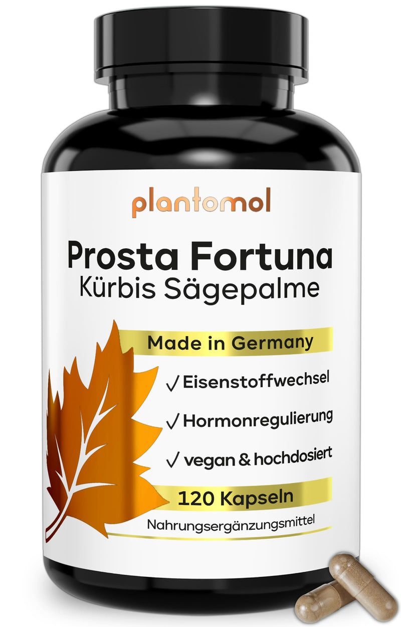 Plantomol 120 Prosta Fortuna Capsules With 700Mg Pumpkin Seed Extract, 600Mg Saw Palmetto Extract And Beta Sitosterol - 9 Coordinated Ingredients - High-Dose Natural Prosta Capsules - Vegan - NewNest Australia