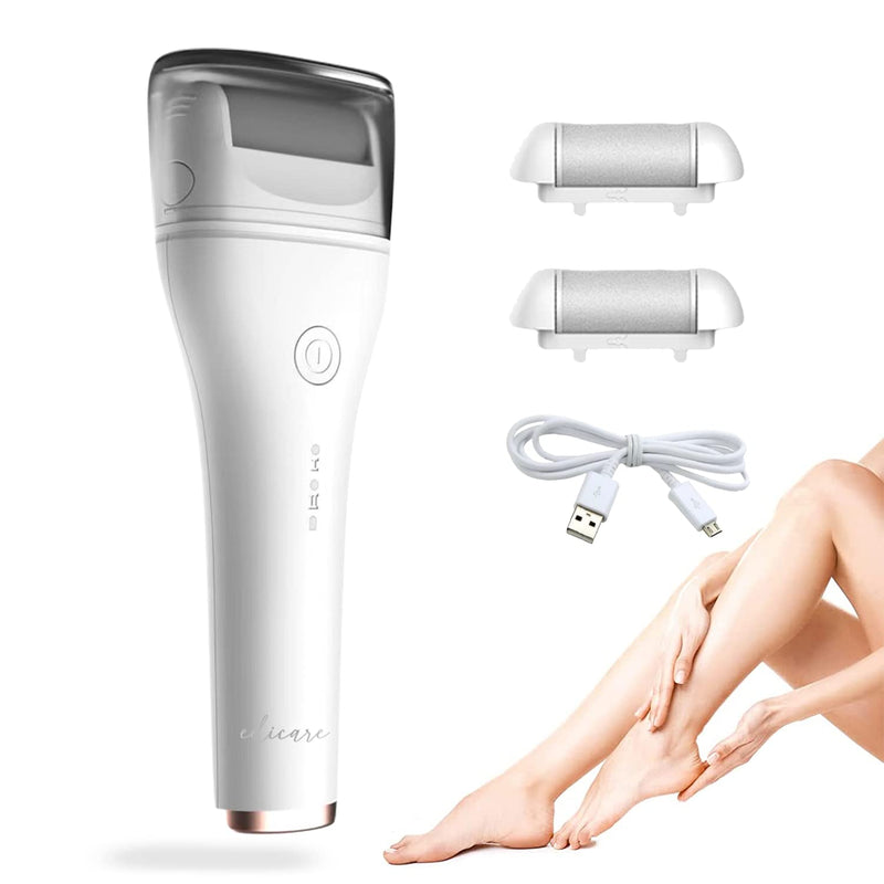 Edicare, Electric Foot File, Professional Pedicure Foot File For Men And Women, Ideal For Removing Hardness, Calluses And Skin, Waterproof, Usb Rechargeable, Foot Care (White) - NewNest Australia