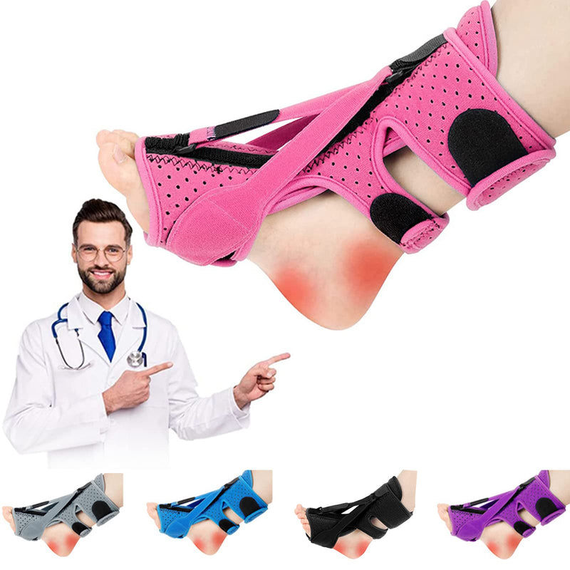 DERJLY Plantar Fasciitis Night Splint, 2022 Upgraded 3 Adjustable Straps, Plantar Fasciitis Relief Splint, Night Splints, Plantar Fasciitis Brace with Soft Memory Foam Pad (Pink) Pink - NewNest Australia