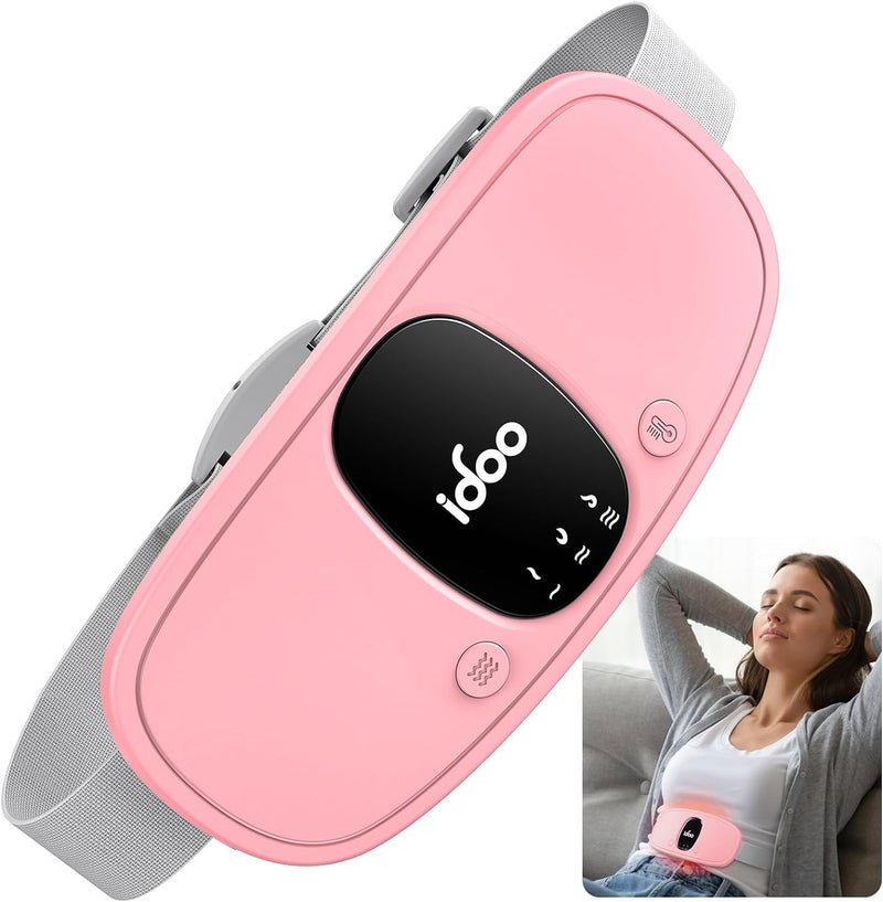 iDOO Period Heat Belt, Heating Pad Wireless, Electric Heat Belt with 3 Temperature Modes and Massage Modes, Abdomen Heat Belt with Auto-OFF, Gift for Women Pink - NewNest Australia