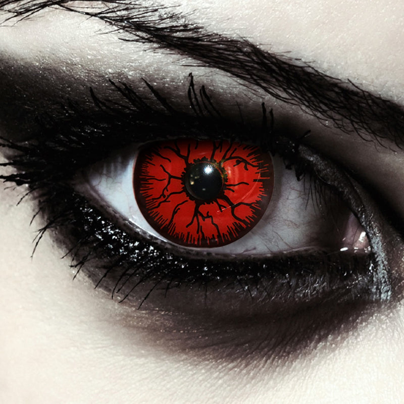 Designlenses, Colored Day Lenses Contact Lenses Red Without Prescription For Halloween Costume As Vampire, Carnival, Devil & Cosplay - 2 Pieces (1 Pair) Red Eye Lenses Colored Lenses - NewNest Australia