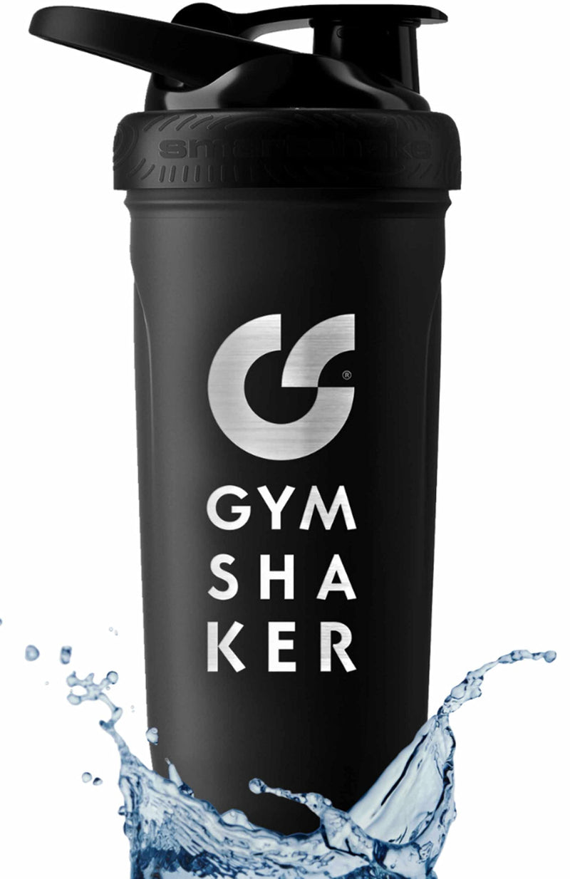GYMSHAKER stainless steel shaker 900 ml - honeycomb structure sieve for creamy protein shakes - leak-proof & BPA free - black - NewNest Australia