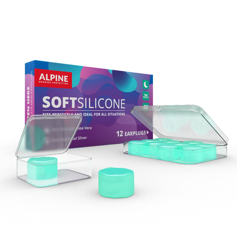 Alpine Softsilicone Ear Plugs For Optimal Hearing Protection, Pack Of 12 For Sleeping, Concentrating And Swimming, Malleable And Soft Material With Hygiene Protection, 6 Pairs - NewNest Australia