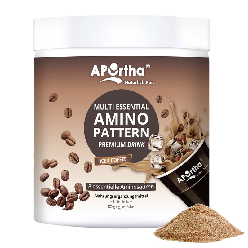 Aportha Multi Essential Amino Pattern Premium Drink 480 G Iced Coffee With Real Coffee With 8 Essential Amino Acids According To Prof. Dr. Luc√† Moretti For Optimized Protein Supply Amino Acids - NewNest Australia