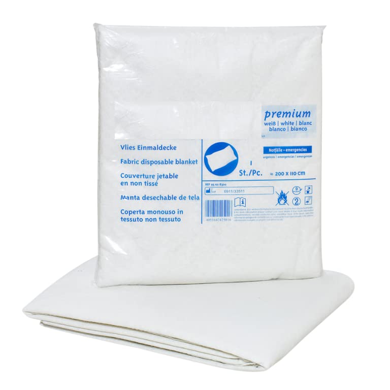 BICAP Pack of 10 disposable blankets made of fleece, 110 x 200 cm, white, heavy version, patient blanket, patient blanket, fleece blanket, disposable blanket - NewNest Australia
