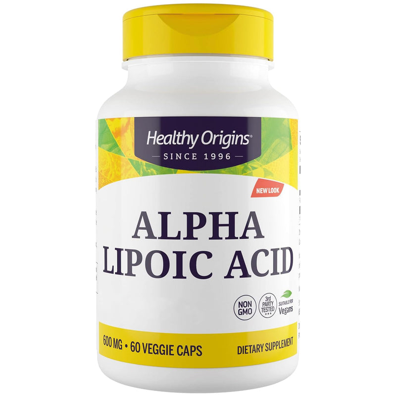 Healthy Origins, Alpha Lipoic Acid (Alpha Lipoic Acid), 600mg Depot, 2-Day Dose, 60 Capsules, Laboratory Tested, High Dose, Gluten Free, Soy Free, Non-GMO - NewNest Australia