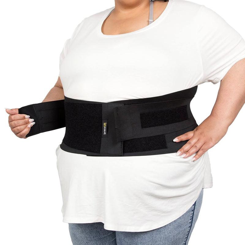 BraceUP Plus Size Back Brace for Women and Men - 3XL to 5XL Extra Large Lower Back Support with Straps and Compression, Plus Size Abdominal Brace (3XL) 3XL (132-157 cm) - NewNest Australia
