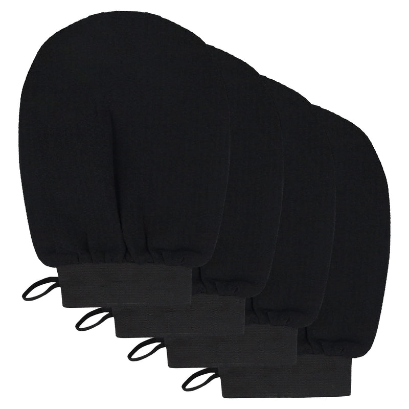 4PCS Exfoliating Gloves, Exfoliating Glove Black Deep Body Exfoliating Glove Dead Skin Remover Shower Body Exfoliating Gloves for Women and Men, Ingrown - NewNest Australia