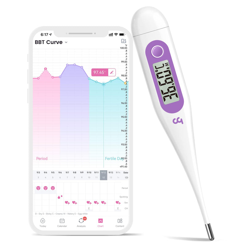 Femometer Vinca Lite Basal Thermometer, Digital Fertility Thermometer Fertility Monitor for Ovulation Cycle Control, No Bluetooth, Purple - NewNest Australia