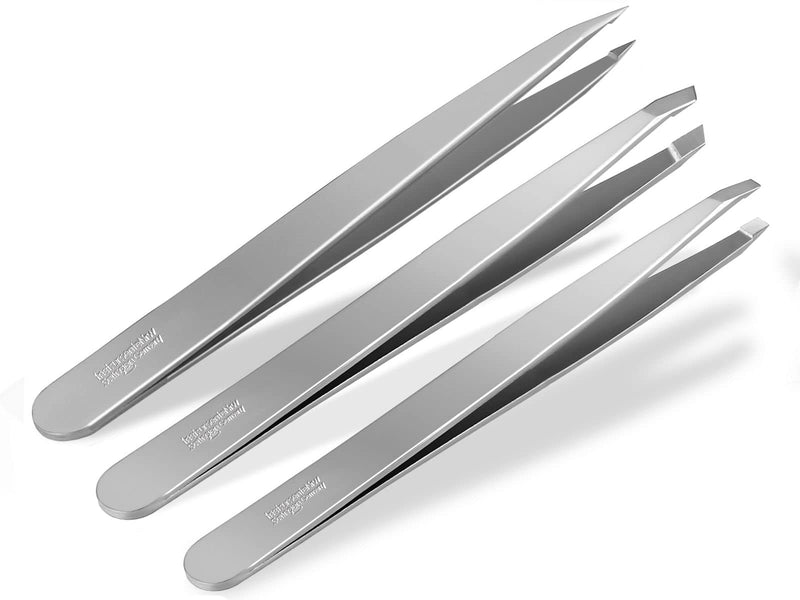 Solingen Professional Slicker Tweezers Set 3-Piece Pointed Straight Oblique Precise Hair Plucking Tweezers Made In Germany Solinger Eyebrow Tweezers Made Of Stainless Steel For Plucking Hair - NewNest Australia
