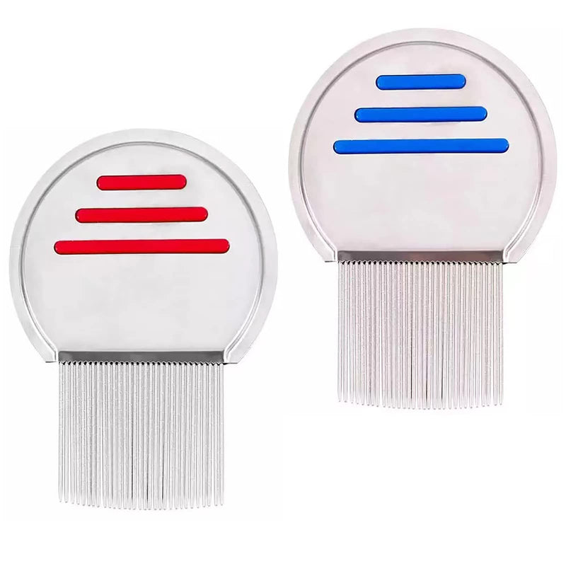 Pack Of 2 Lice Comb Stainless Steel Nit Combs Metal Head Lice Combs Grooming Lice Removal Combs Head Lice Removal Comb For Children Adults Pets Head Lice Treatment - NewNest Australia