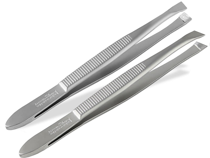 Solingen Professional Tweezers Set, Hair Plucking Tweezers, 2 Pieces, Straight, Oblique, Precise, Made In Germany, Solinger Eyebrow Tweezers Made Of Stainless Steel - NewNest Australia