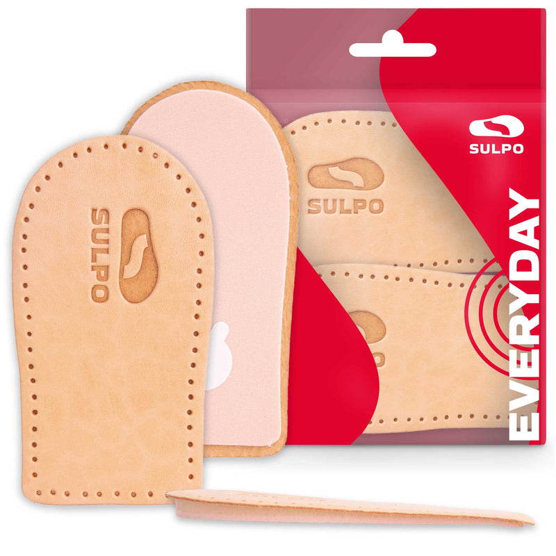 SULPO heel raising insoles - heel wedge for shoe elevation - high sole, boost sole - leather heel cushion - making insoles bigger - heel spur insoles - orthopedic wedge 5 mm L - 41-43 - NewNest Australia