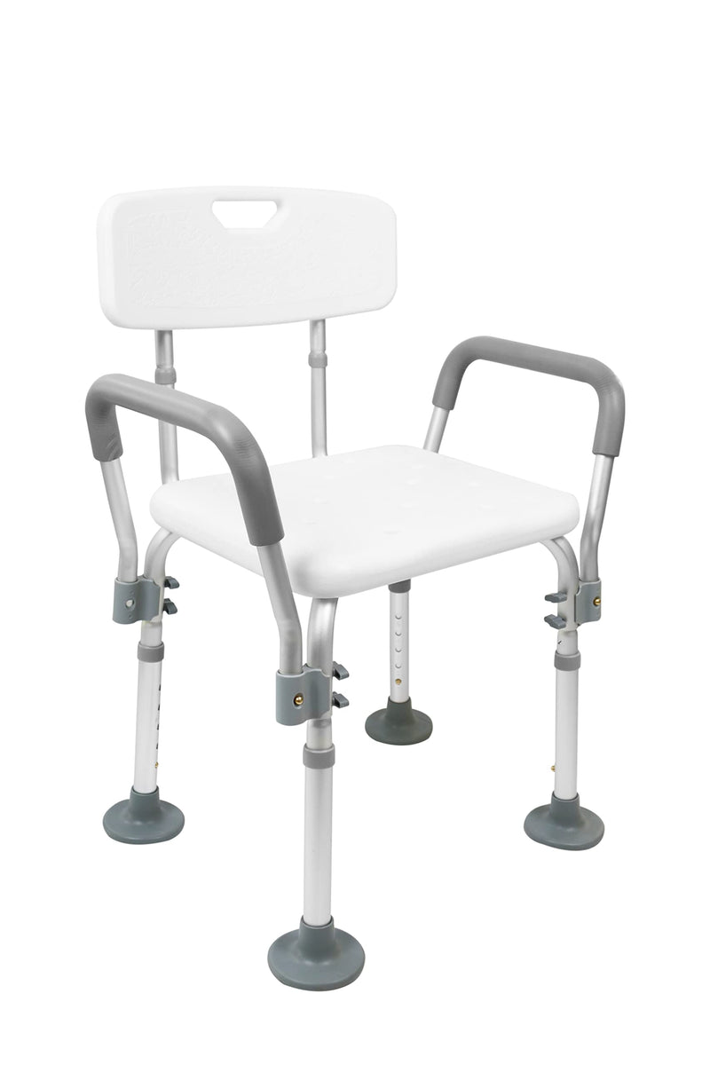 Pepe Shower Chair For Seniors With Backrest, Shower Stool With Armrests, Bathroom Chair For Shower, Shower Seat For Seniors, Height Adjustable, Bath Chair With Backrest, Shower Chair, White, Tool-Free - NewNest Australia