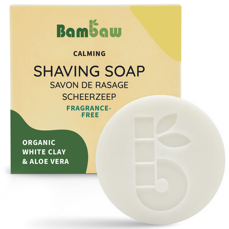 Bambaw | shaving soap | 80g | Shaving soap with white clay & aloe vera | Shaving soap for dry skin | Vegan soap | Shaving soap without perfume. Perfume-free - NewNest Australia