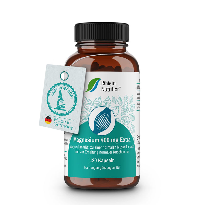 R(H) A Nutrition - Magnesium 400 Mg Extra Capsules High Dose - Dietary Supplement For Muscles, Bones & More - 100% Vegan & No Additives Made In Germany (120 Capsules) - NewNest Australia