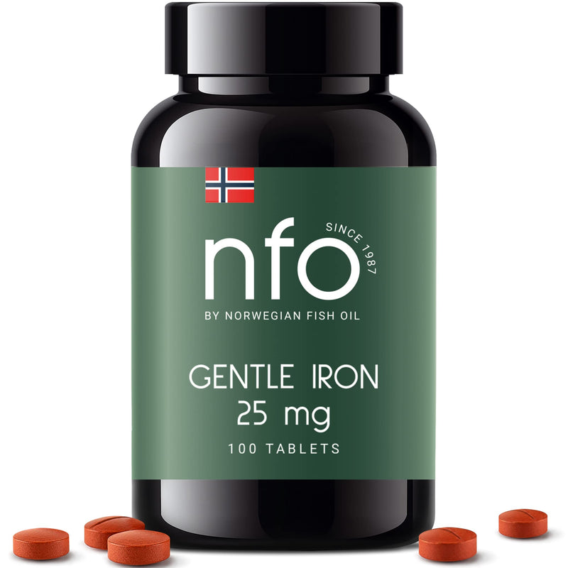 NFO GENTLE IRON [100 tablets] Norwegian natural high-dose iron complex With the patented Ferrochel formula - the most bioavailable form against iron deficiency in 1 capsule More efficient by 90% - NewNest Australia