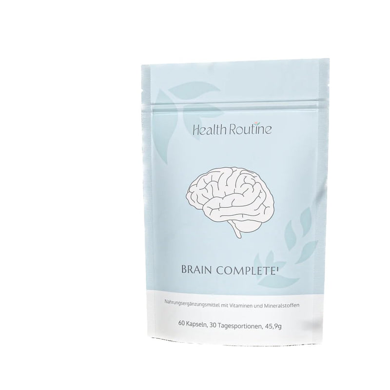 Health Routine Brain Complete | Support for headaches | Dietary supplement with magnesium, vitamin B2 & coenzyme Q10 | 60 capsules - NewNest Australia