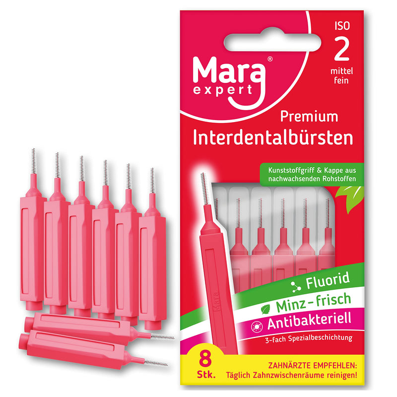 Mara Expert Interdental Brush Red 0.5 Mm Iso 2 Medium Fine 8 Interdental Brushes Bioplastic Brushes For Interdental Spaces With Mint Flavor Chlorhexidine Fluoride - NewNest Australia