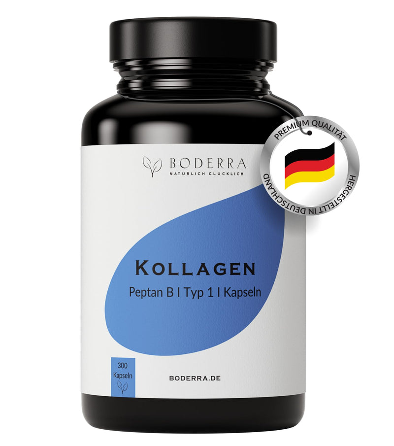 Boderra Collagen Capsules High Dose (300 Collagen Capsules) ‚ 2500 Mg Daily Dose ‚ Water Soluble Premium Collagen Hydrolysate ‚ Collagen Type 1 ‚ Laboratory Tested ‚ Bioavailable ‚ Bottled In Germany - NewNest Australia