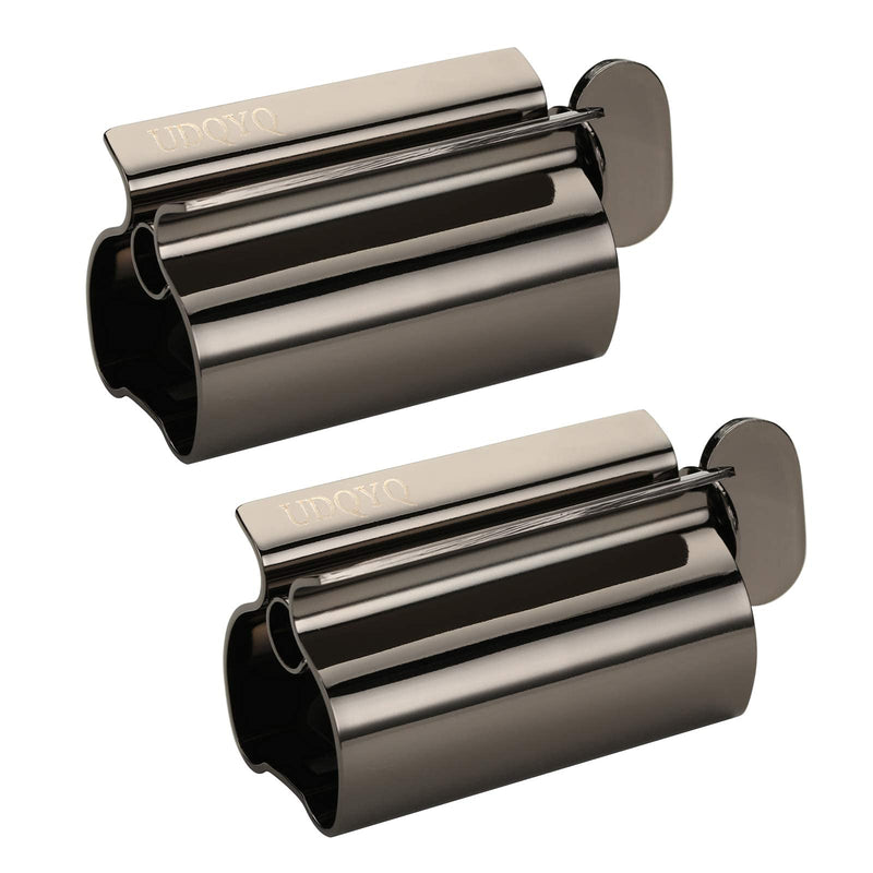 Udqyq Tube Squeezer Tube Press, Pack Of 2 Toothpaste Squeezer Stainless Steel Save Toothpaste Total Squeeze Out Empty Tubes, Stainless Steel Toothpaste Seat Holder With Stand Function (Black) - NewNest Australia
