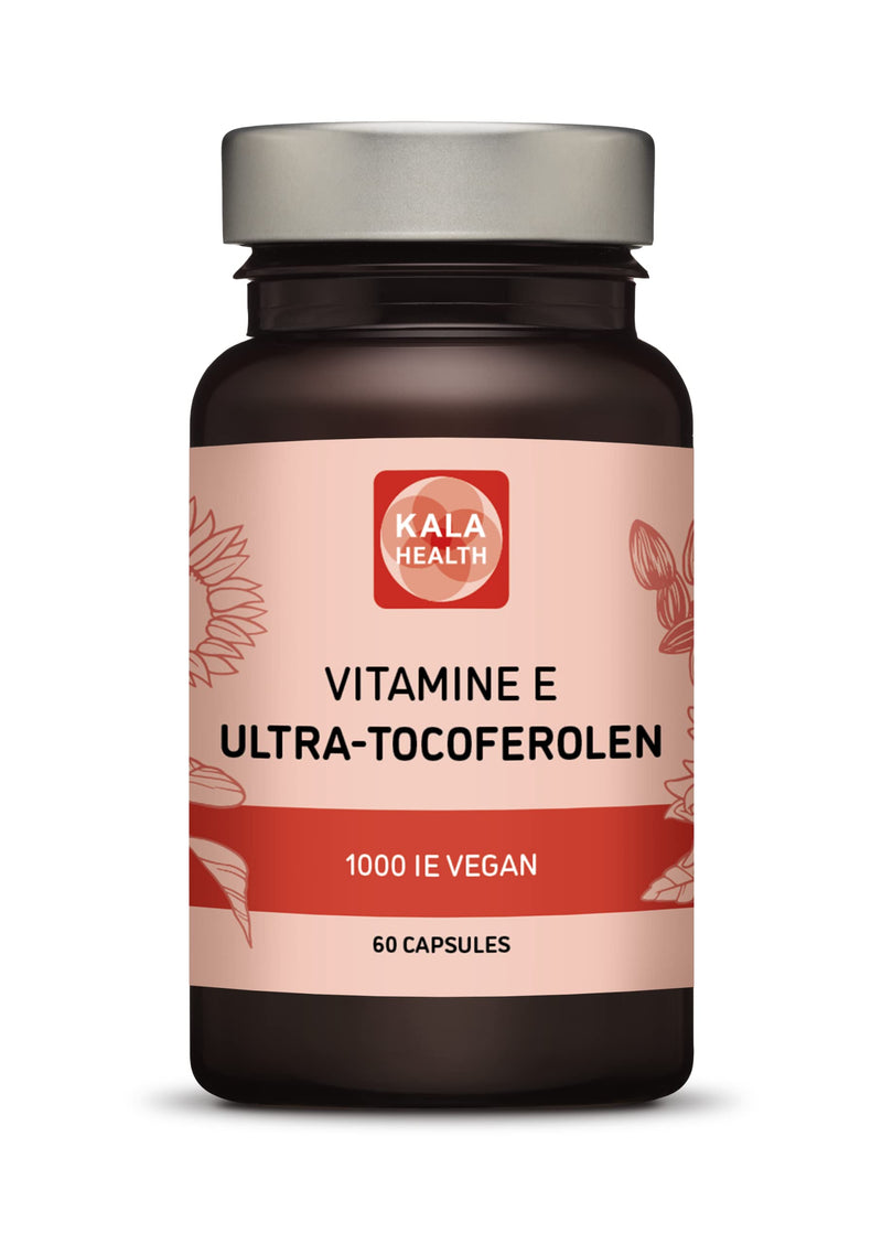 Kala Health Vitamin E 1000 IU Ultra Tocopherol 450mg Vitamin E Vegan - all 4 tocopherols - Alpha Tocopherol + Beta Tocopherol + Gamma Tocopherol + Delta Tocopherol - Unique d Alpha Tocopherol 60 - NewNest Australia