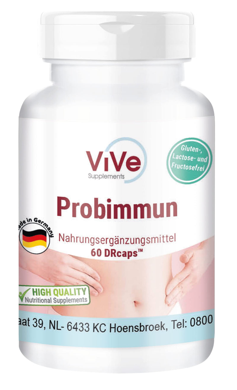 Probimmun With Bacterial Cultures - 60 Time Delayed Drcaps - Lactobacillus Acidophilus + Bifidobacterium Lactis - High Dose | Quality From Germany Vive Supplements - NewNest Australia