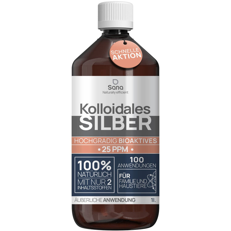 Colloidal Silver 25Ppm 1000 Ml ‚Óè Premium Silver Water Stronger Than 25 Ppm ‚Óè For Humans, Dogs & Cats ‚Óè Carbon Neutral ‚Óè 100% Natural With 2 Ingredients - NewNest Australia