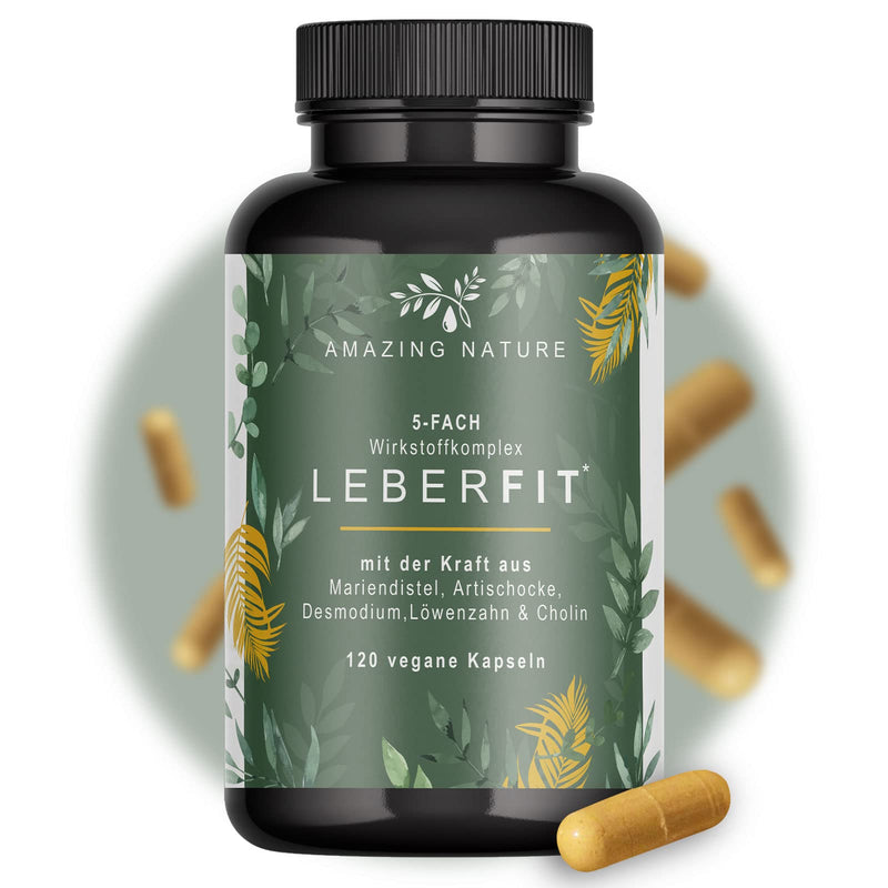 Leberfit High Dose 5-Way Complex Of Milk Thistle 80% Silymarin, Artichoke 5 Mg Cynarine, Dandelion, Desmodium Stem Extract, Choline (Choline Bitartrate) 1 X 120 Vegan Capsules Laboratory Tested In - NewNest Australia