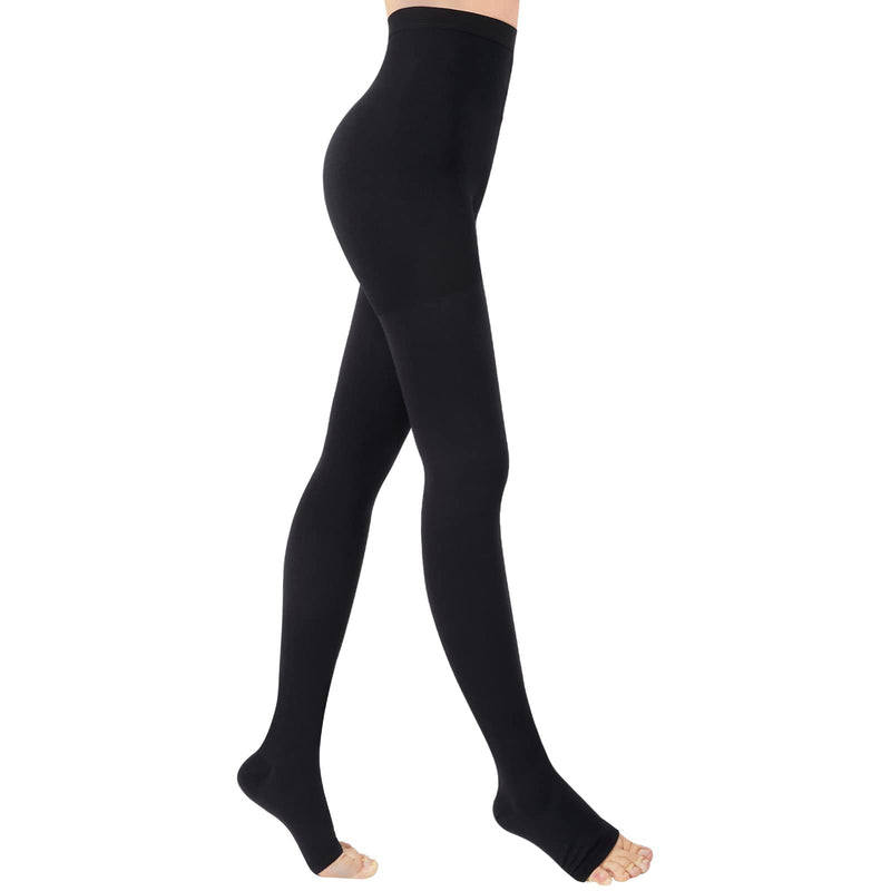 Evolyline 20-30mmHg Medical Compression Tights Women & Men Long, Class II Graduated Compression Stockings Men Open Toe, Support Stockings for Pregnancy Varicose Veins Edema Black M - NewNest Australia