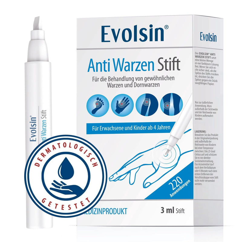 Evolsin - anti wart pen against plantar warts & common warts on feet, hands, body, arms & legs - wart pen precise, hygienic & safe - clinically proven (3 ml wart remedy) - NewNest Australia