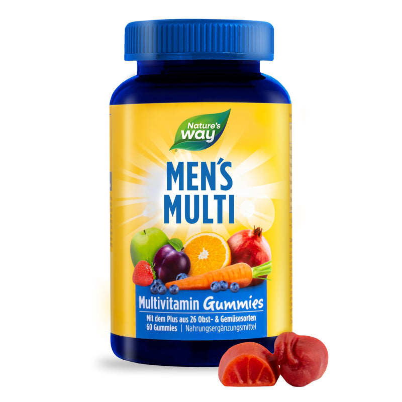 Nature'S Way Men'S Multivitamin Gummies - Az Vitamins For Men High Dosage - Strengthen Immune System Adults With Vitamins D3 B6 B12 Zinc Selenium Folic Acid - Vegetarian Vitamin Gummy Bears - 60 Pieces - NewNest Australia