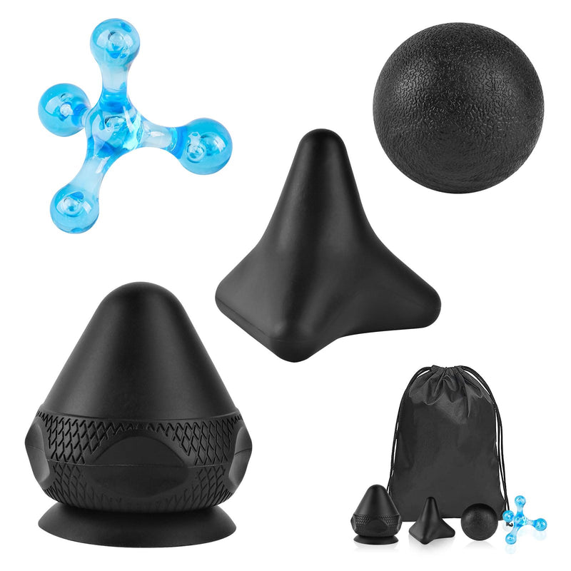 Wugu Trigger Point Pusher Set, Trigger Point Massager With Suction Cup Bag, 4 Different Triggers For Muscle Pain And Tension Of The Shoulder, Neck, Arms, Back And Legs - NewNest Australia