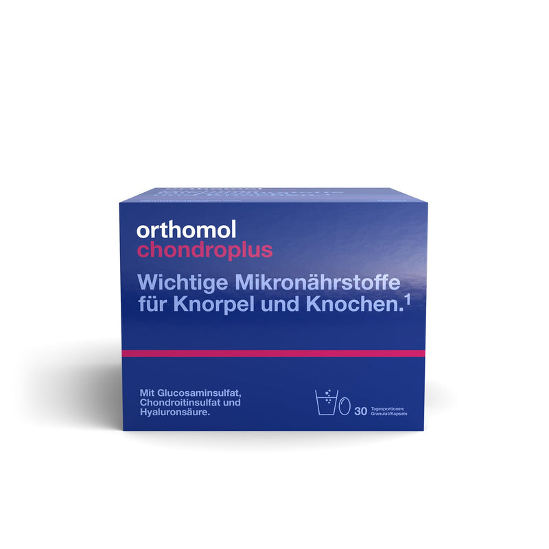 Orthomol Chondroplus - Nutrients For Cartilage And Bones - With Glucosamine, Chondroitin Sulfate And Hyaluronic Acid - Granules/Capsules With 30 X Daily Portions - NewNest Australia