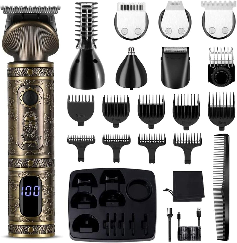 Surker Hair Trimmer Set Professional Hair Trimmer Men'S Precision Trimmer Beard Trimmer Beard Trimmer Razor Men'S T-Shaped Trimmer Nose Hair Trimmer Body Hair Trimmer 7 In 1 - NewNest Australia
