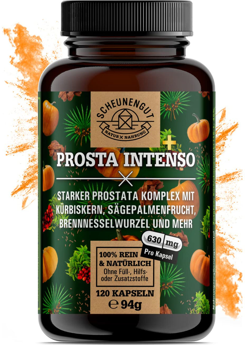 Prosta Intenso+ Prostate Capsules Plus - Important: Laboratory-Tested Complex With Pygeum Africanum, Saw Palmetto Fruit, Pumpkin Seeds, Nettle Root, Pine Bark And More I 120 Capsules I De I Scheunengut - NewNest Australia