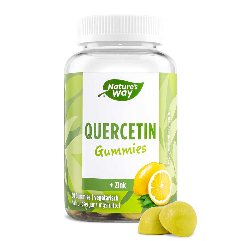 Nature'S Way Quercetin Zinc Gummies - Strengthen The Immune System With Lemon Flavor - From The Flowers Of The Japanese String Tree - 60X Vegetarian Gummy Bears With Zinc Without Artificial Additives - NewNest Australia