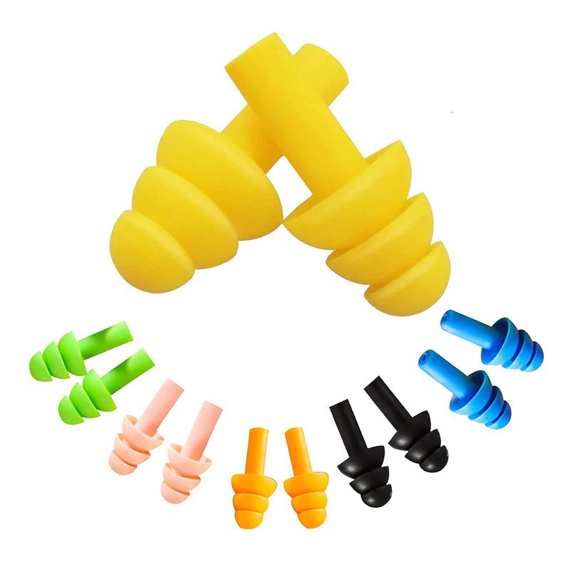 6 Pairs Of Silicone Earplugs, Reusable Earplugs, Waterproof Ear Plugs For Swimming, Earplugs For Sleeping, Noise Reducing Earplugs For Work, Study, Loud Places - NewNest Australia